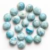 Larimar Runder Cabochon – 15 mm Natürlicher Glatter Flacher Rücken Lose Edelstein für die Schmuckherstellung