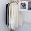 2024 Spring and Autumn New Lazy Wind Loose Long Sleeve Fashion Hollowed-out Slit Knitted Blouse