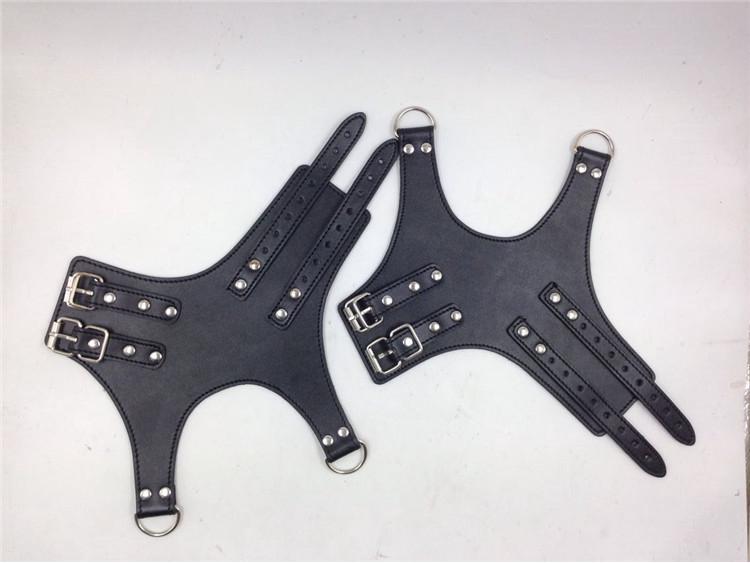 Cătușe din piele pentru adulți - Negru