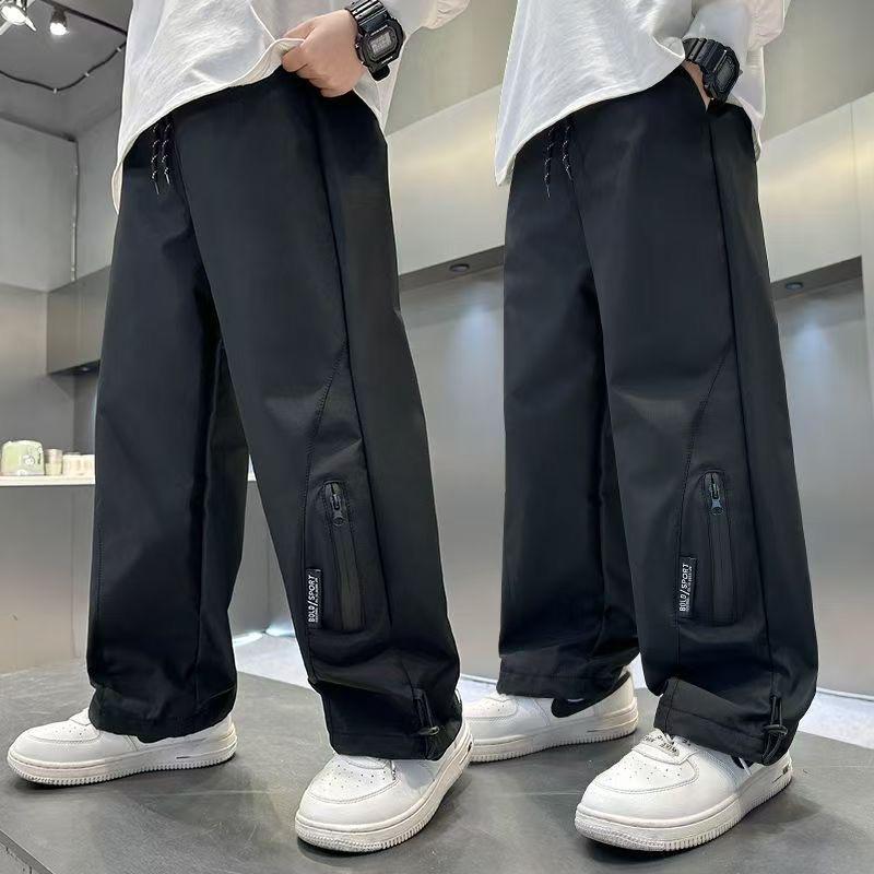 

Fashion Boys Pants Autumn Kids Casual Sport Pants Spring Teenage Waterproof Trousers Children Clothing 130 чорний