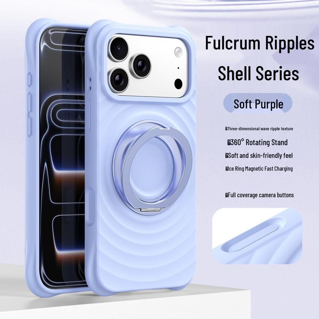 Apple 17 Pro Max Boyang Magnetic Case with Rotating Stand, iPhone 16 Liquid Silicone Cover