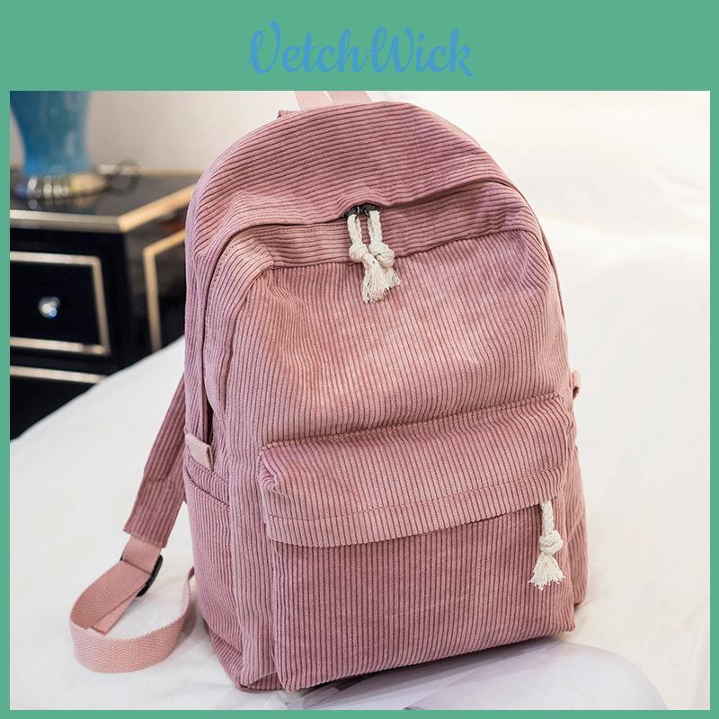 Casual Corduroy Backpack For Travel And School With Large Capacity And Lightweight Design