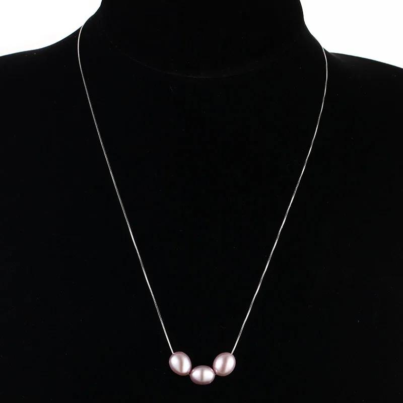 2021 Fine Arrival 9-10mm AAAA high quality natural freshwater pearl necklace for women 4 colors, 925 sterling silver box chain