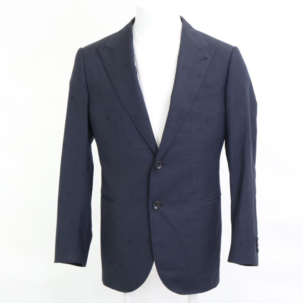 Louis Vuitton Domestically Authorized RM241FY68HQFJ8E 1ABNPU 24 Striped Single Breasted Wool Pont Neuf Jacket 48 NavyUsed