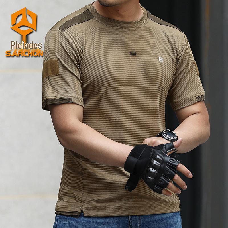 S.archon Tactical Quick-Dry Men's Short Sleeve T-Shirt – Breathable and Loose Fit for Summer Outdoor Activities