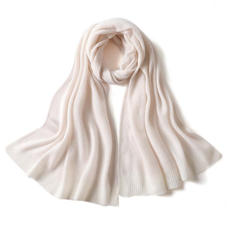 Autumn and Winter 100% Cashmere Scarf Ladies 2025 New Solid Color Versatile Cashmere Big Shawl Fashion Lady
