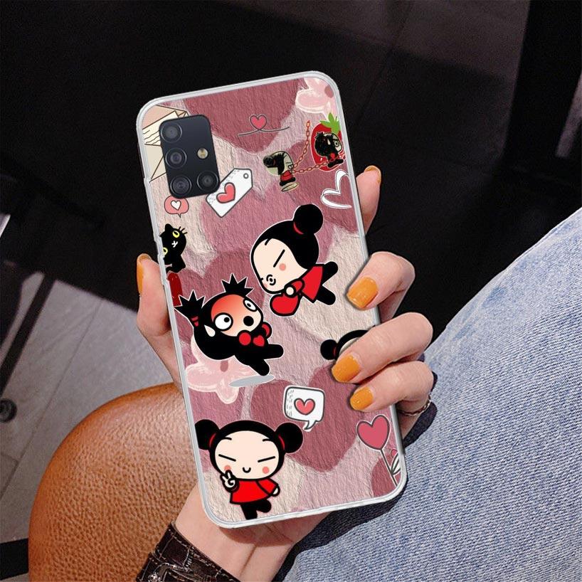 Cute Cartoon Pucca Garu Phone Case For Samsung Galaxy A52 A32 A22 A12 A51 A31 A50S A30S A20S A10S Note 20 Ultra 10 Plus S10 A72