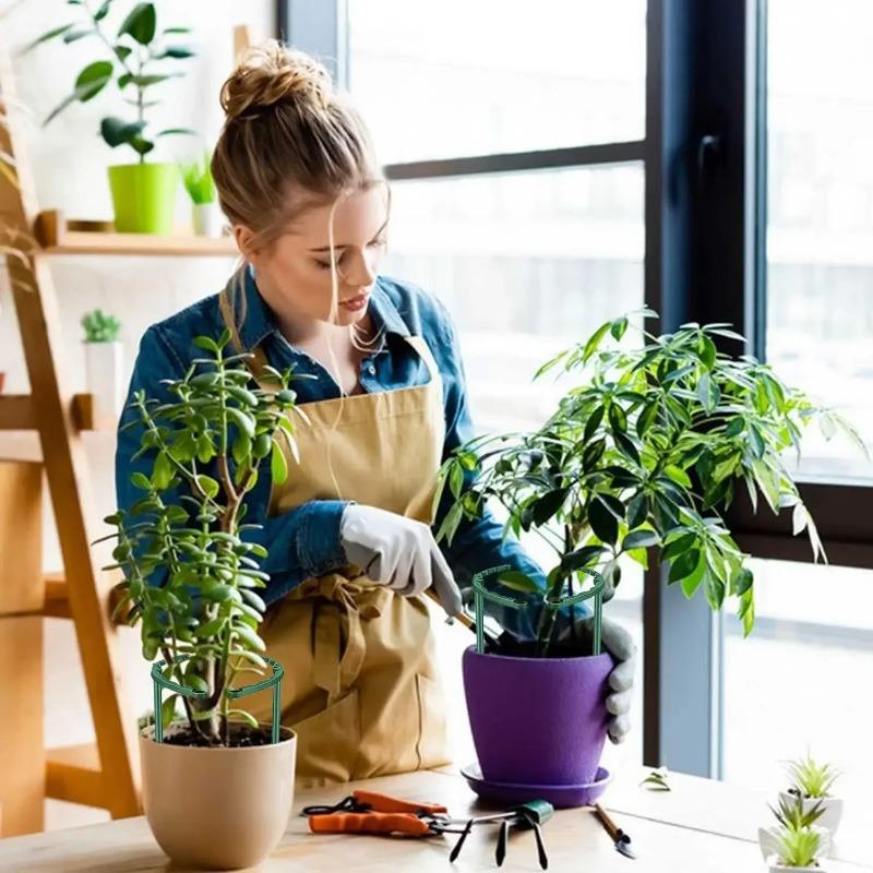 16PCS Plastic Plant Support Pile Stand Plant Support Pile for Flowers Greenhouses Arrangement Fixing Rod Holder Garden Tools