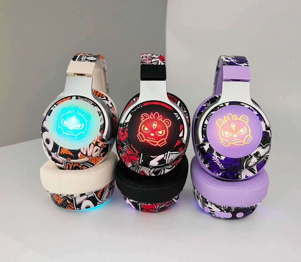 2026 Graffiti Bluetooth Over-Ear Headphones - Long Battery for Gaming