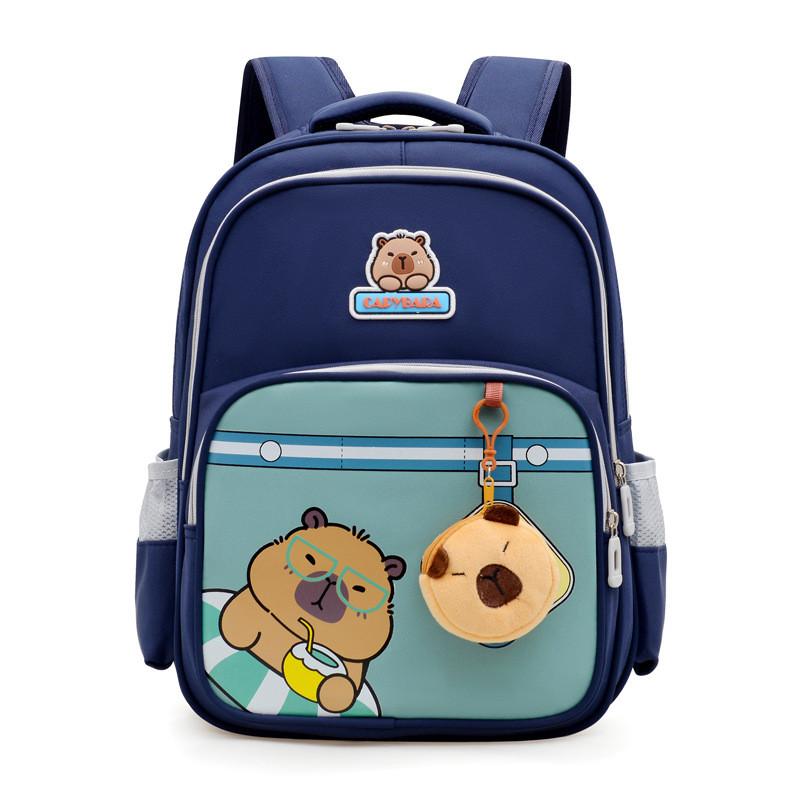 Childrens With Backpack Capybara Print Design And High Capacity For Daily School