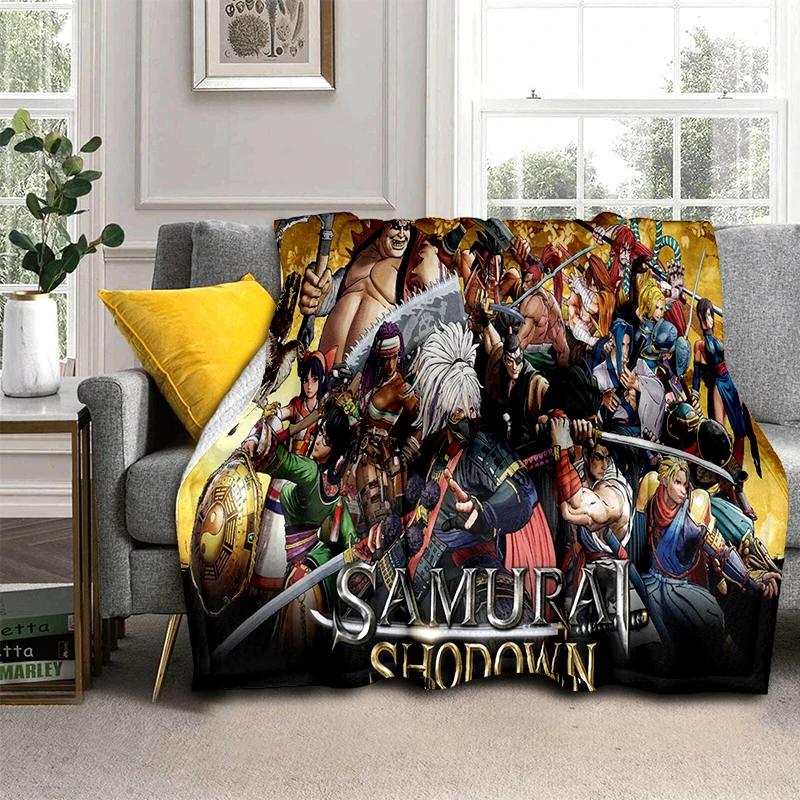 2026 New Style Retro Game Samurai Spirits Shodown Haohmaru Cartoon Blanket,Soft Throw Blanket for Home Bedroom Bed Sofa Kid Gift