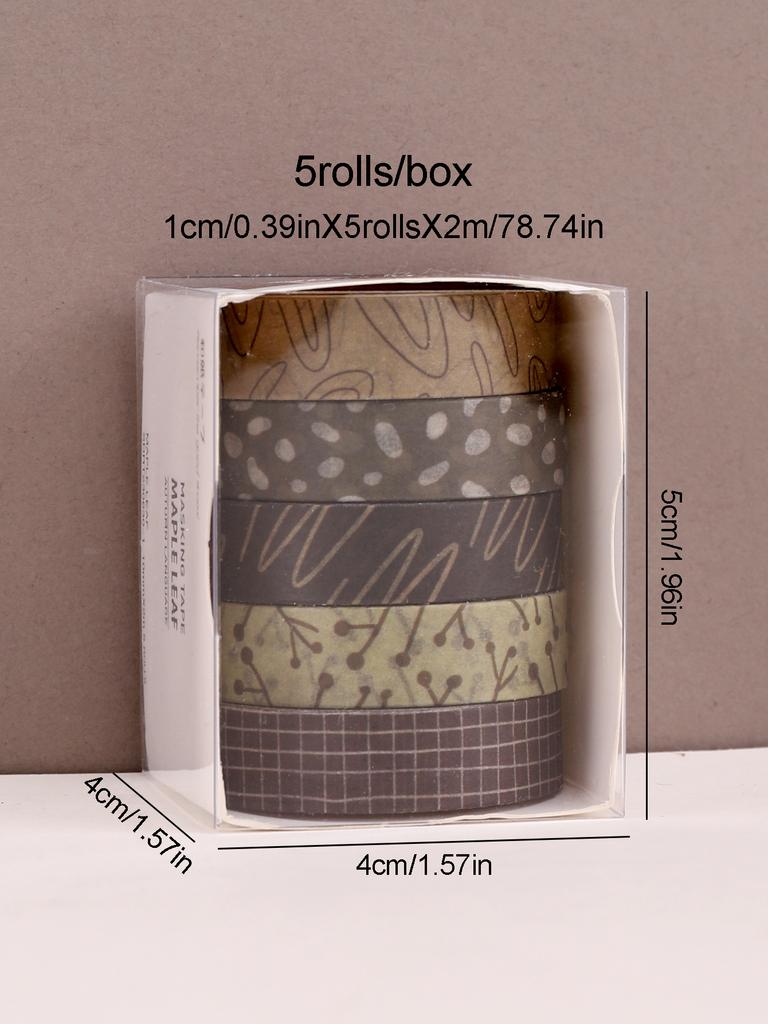 5 Rollen/Box Vintage Washi Tape Scrapbooking Washi Tape Set Schulbedarf Dekorative Klebestreifen Herbst Schreibwaren Abdeckband