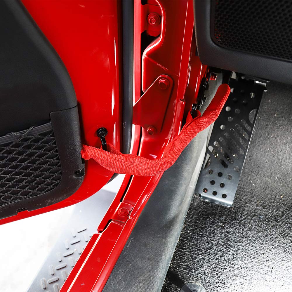 Door Limiting Straps Swing Door Check Limiter For Jeep Wrangler JK JKU JL JLU Gladiator JT 2007-2024 With Wire Protecting Harnes