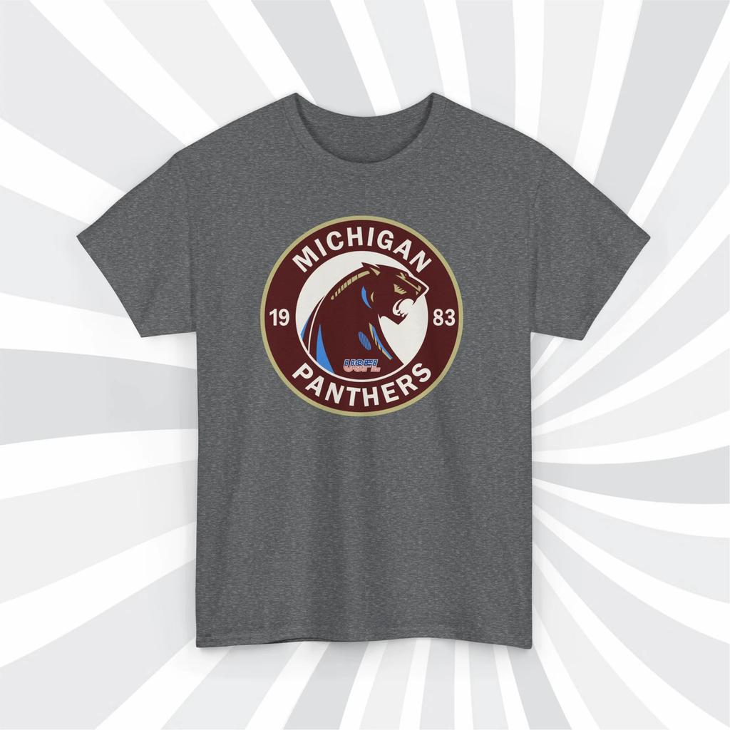 Michigan Panthers 1983 USFL Vintage Football Logo T Shirt - Wolverines