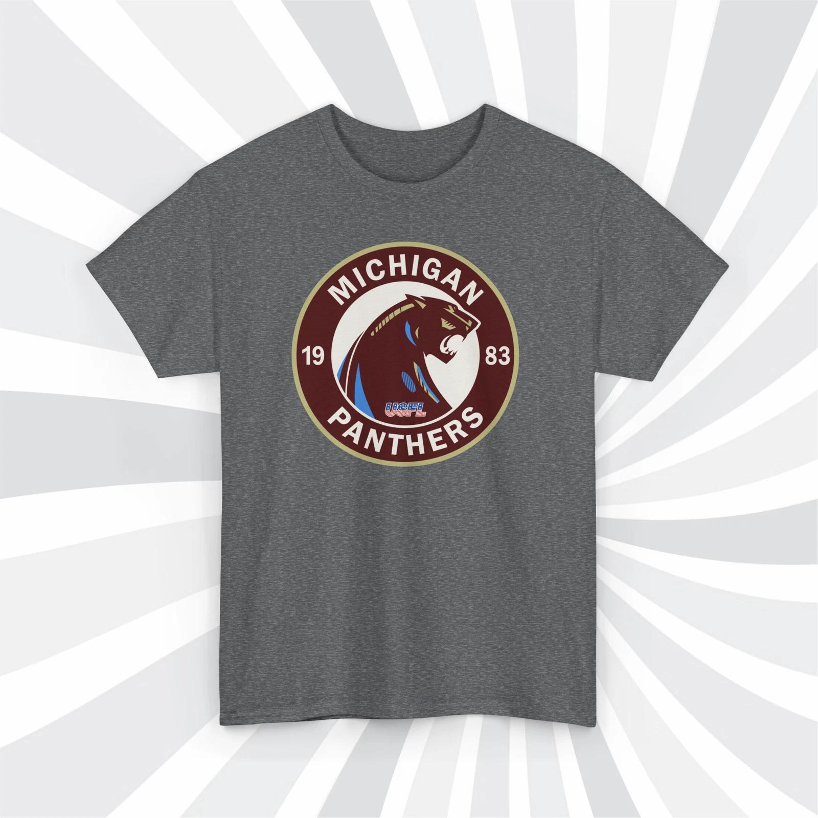 Michigan Panthers 1983 USFL Vintage Football Logo T shirt - Wolverines 3XL