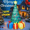 7.87FT Outdoor Inflatable Toy Christmas Tree Gift Boxes With LED Lights Xmas Party Lawn Decorations Yard Supplies Holiday Gifts