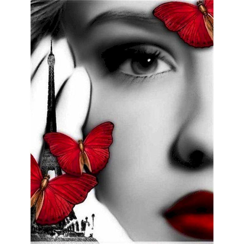 Pictură cu diamante 5d, mozaic sexy, broderie cu diamante, picturi de perete, imagini de accident, negru și roșu