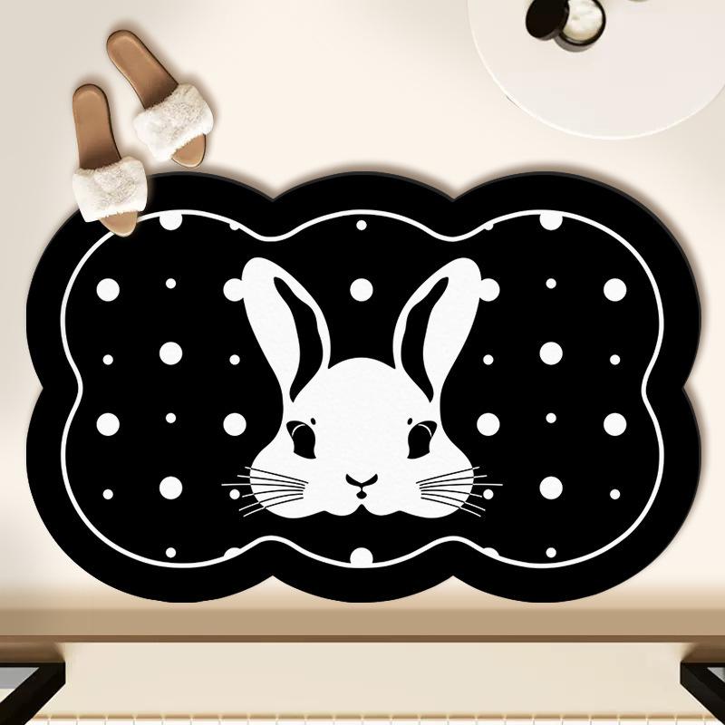 Small Fresh Black Technology Soft Diatom Mud Absorbent Mat Bathroom Non-slip Mat Bathroom Door Quick Dry Mat Bathroom