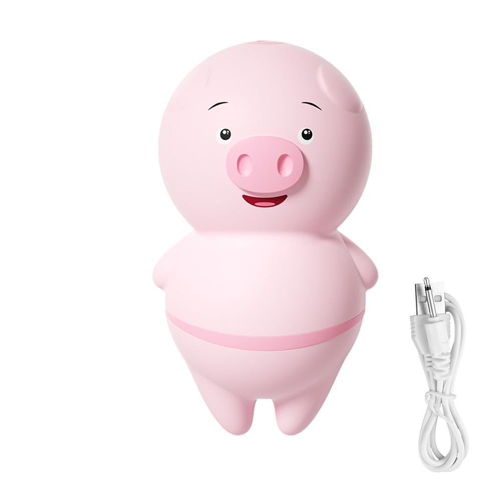 Tongue Licking Sucking Vibrator Female Masturbator USB Charging Dual 6 Modes Nipple Massager Sex Toys for Woman Clitoris Stimulator Cute Pig
