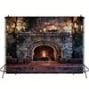 1 mysterious room background - vibrant flames and fireplace photography background with magical books and candle designs