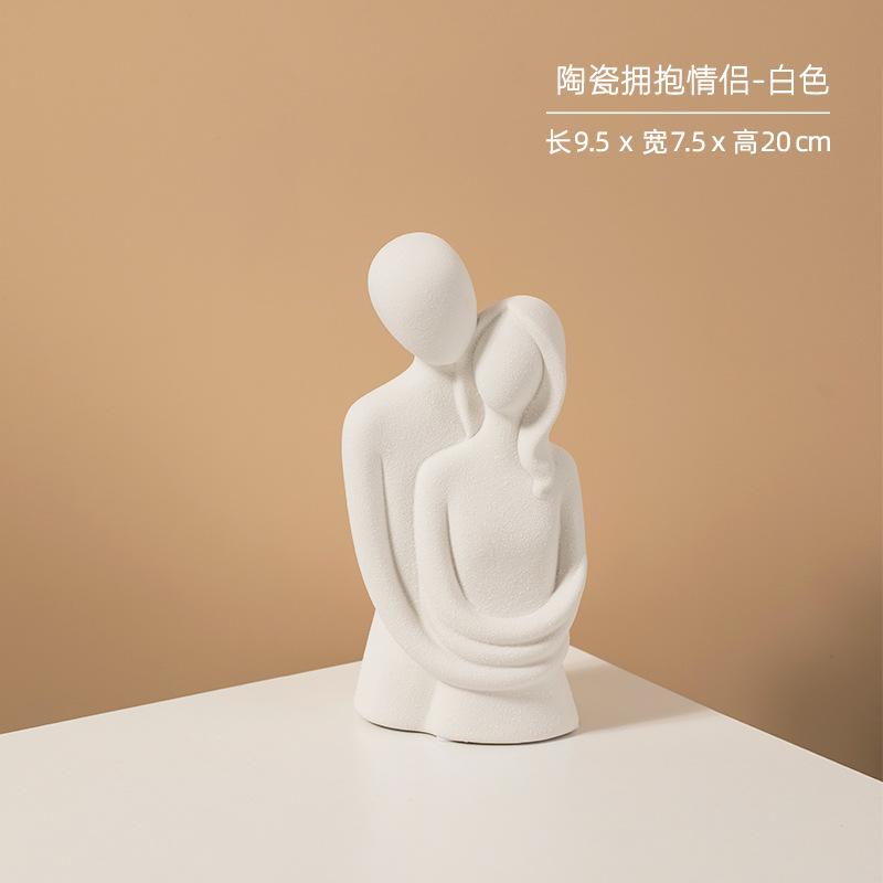 Modern Minimalism Abstract Character Decorations Ceramic Couple Ornaments Valentine's Day Gift Home Decoration Accessories