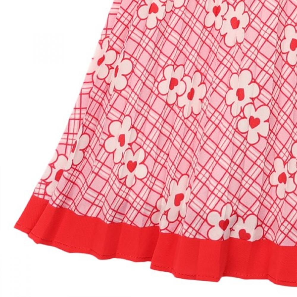 French Cat Pink Heart Flower Collar Dress Q52dao080p1