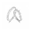 Adjustable Open Ring Set Couples Geometric Hollow Design Minimalist Plated Fashion Jewelry