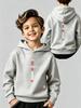 New autumn/winter Christmas boys' hooded sweatshirt, featuring Parisian alphabet prints on the front and back, casual style.