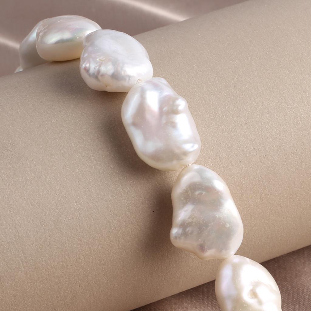 1String, White Natural Freshwater Pearls, Irregular Baroque Pearl Beads for Jewelry Making DIY, Unique Birthday Party Wedding Crafts, 36cm