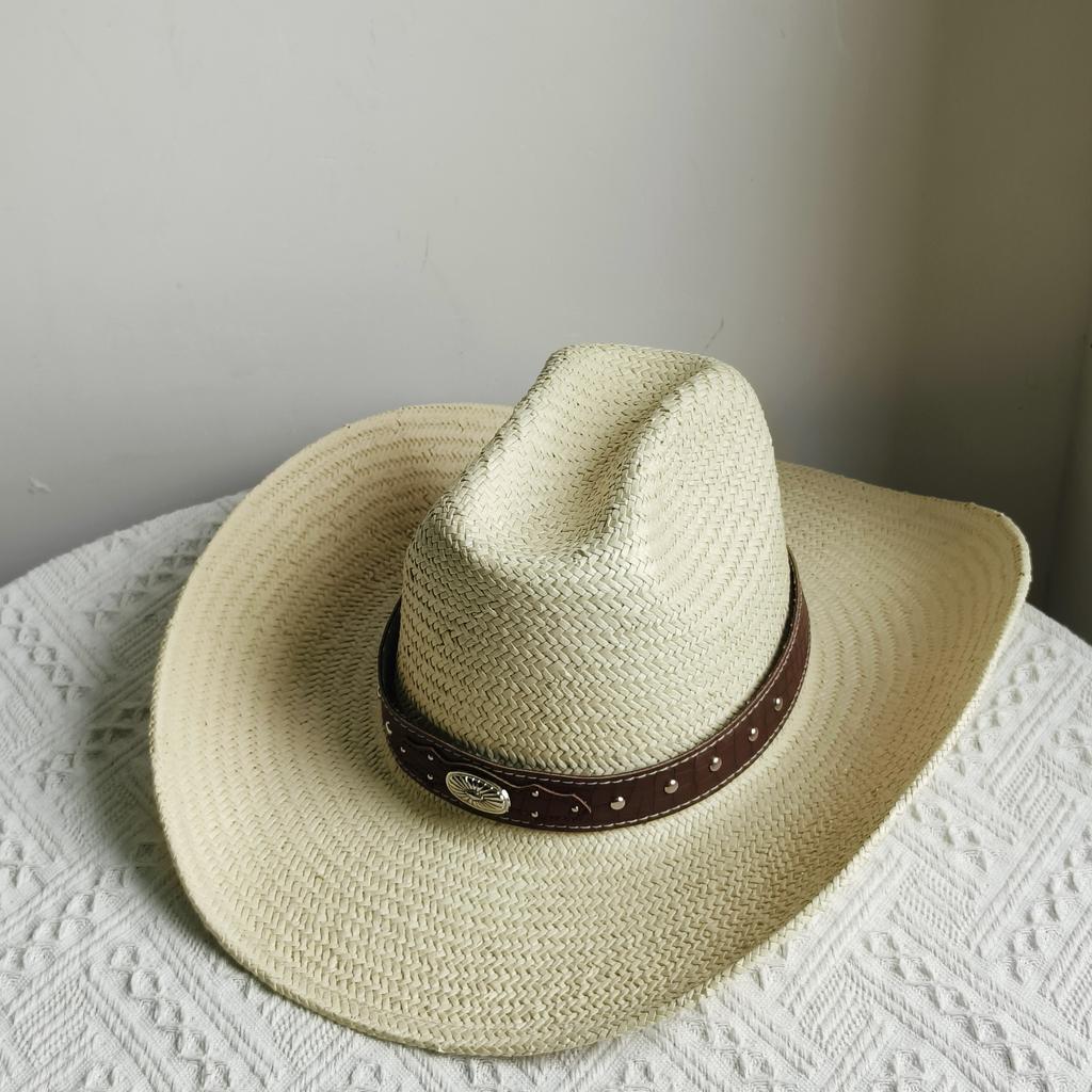 Westerse Cowboy Strooien Hoed dames Mode Grote rand cowboyhoed basin buiten reizen zonbescherming strooien hoed sombrero vaquero