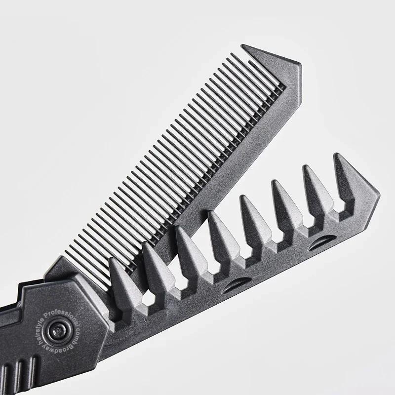 Multifuncional Pocket Folding Comb Plastic Wide Tooth Oil Head Comb Beard Combing Barber Hair Clipper Comb Salon Styling Tools