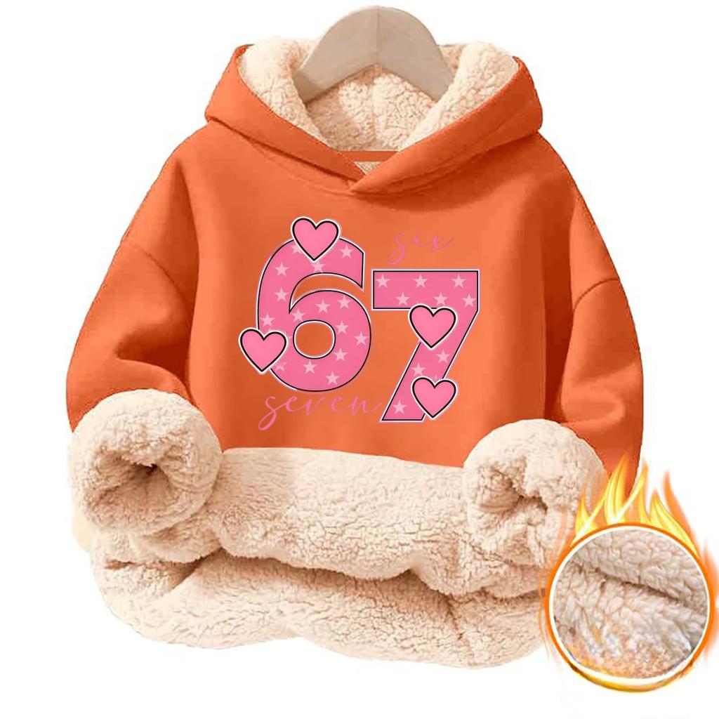 Children's Fashionable Printing Casual Fleece Hooded Loose Fit Hoodie Without Pockets