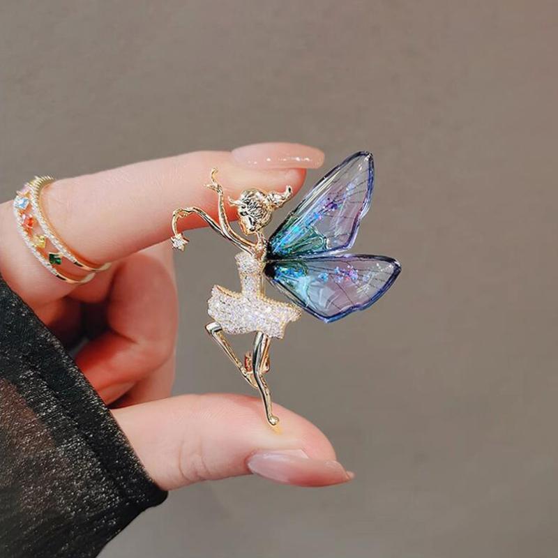 Broșă Aripă de Înger Premium Broșă Aripă Premium Corsaj Palton Fată Dansatoare Ac de Haine Creativ Accesorii de Îmbrăcăminte
