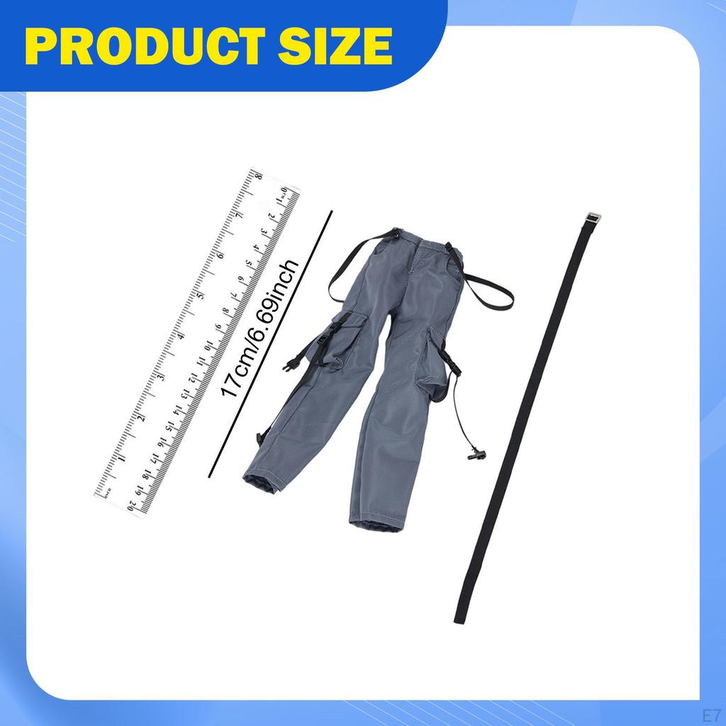 1/6 Action Figure Clothes Doll, Costume Accessories, Cargo Pants and Belt, , Miniature Clothing for