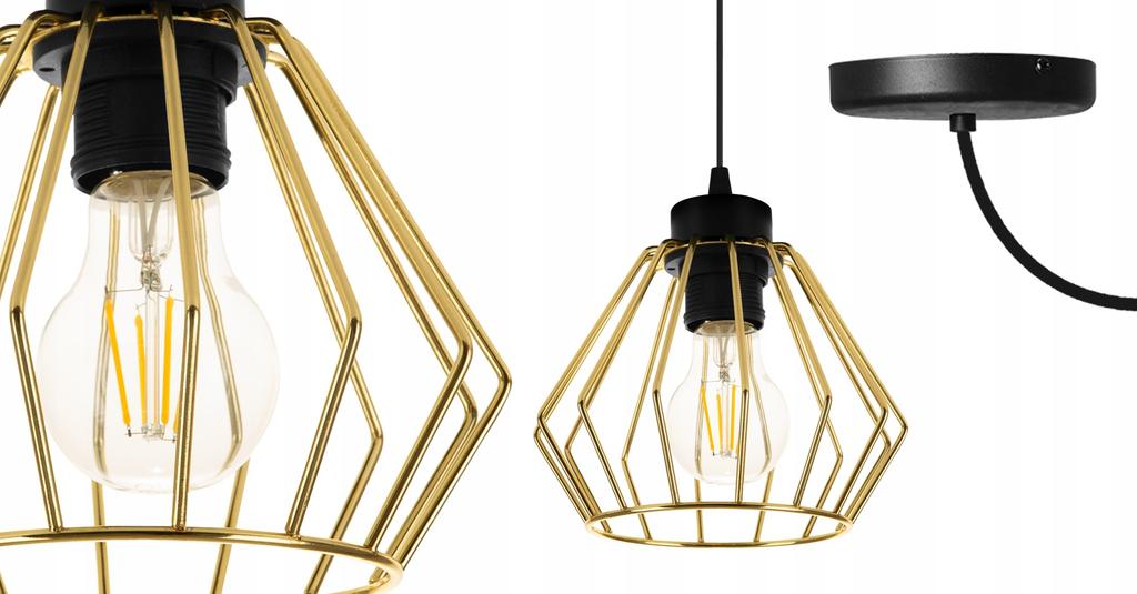 Golden Spider Ceiling Hanging Lamp, Wire Plafon