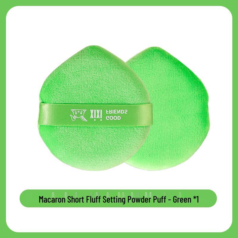 Xixi Macaron Double-Sided Fluff Setting Powder Puff - Lightweight, Soft, and Natural for Touch-ups
