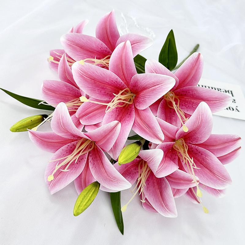 Lily Artificial Lilium Brownii Var Viridulum Flower Reproduction With 3d Printing For Interior Design And Gift Use