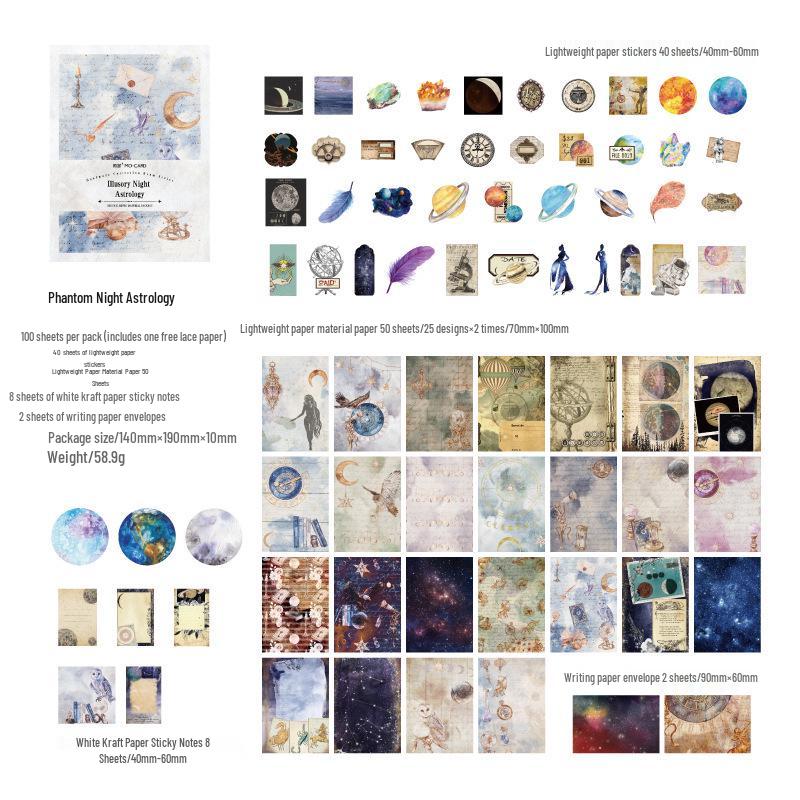 Mò Mò Handmade Retro Sticker Set: 100 Sheets of Vintage Plants & Butterflies for Journals & Collages