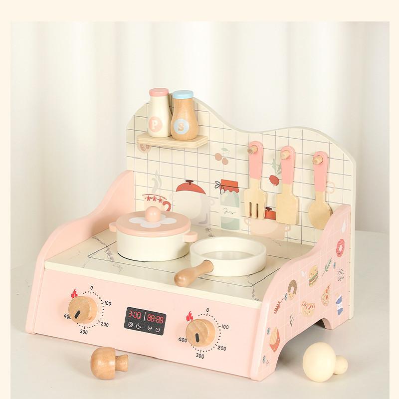 Wooden Simulation Kitchen Cooking Utensils Children Puzzle Toy Set For Gift Kid