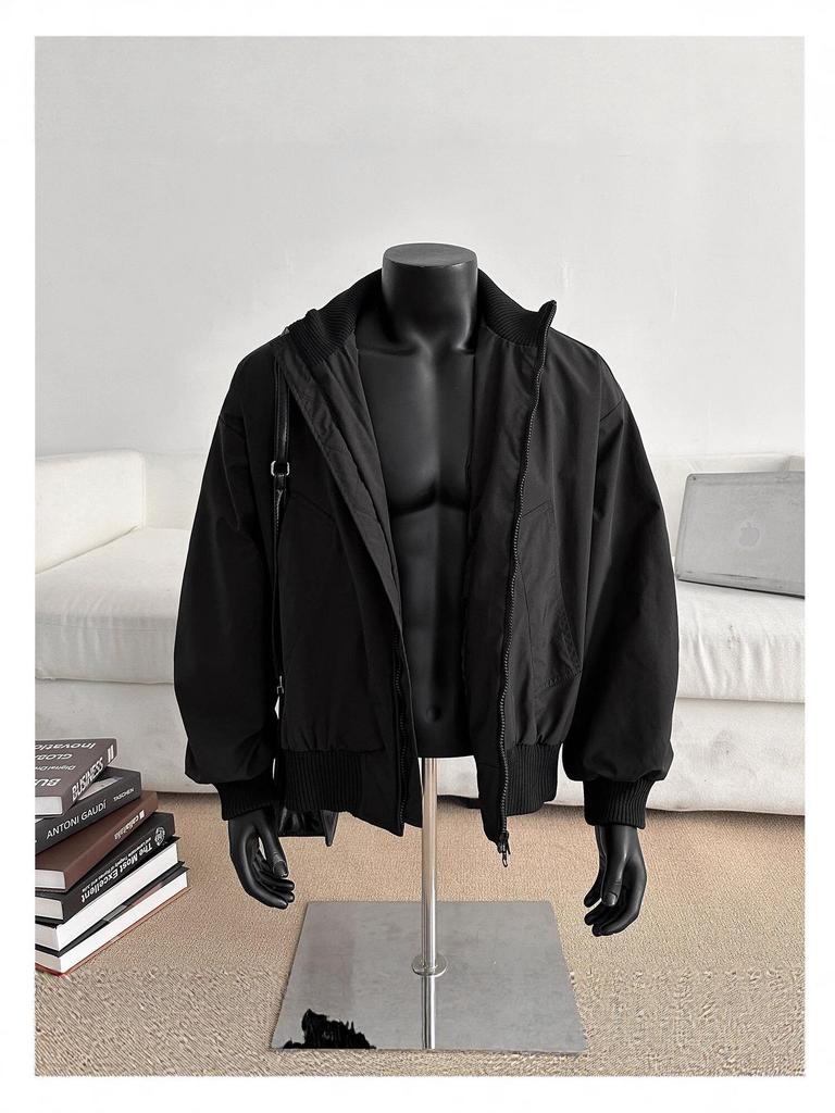 Men's American Bomber Pilot Jacket: Spring/Autumn Clean Fit Short High-Street Baseball Jacket