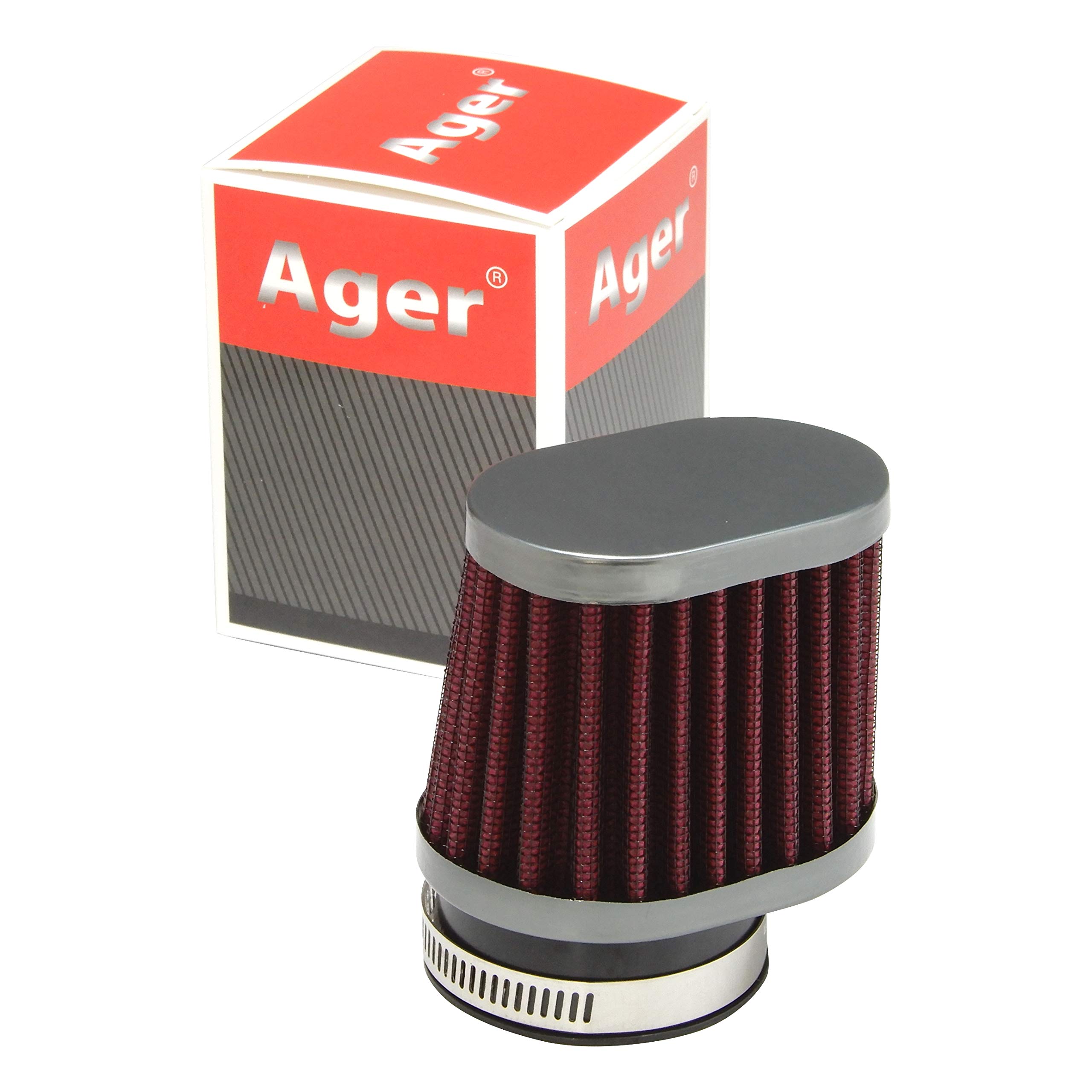 

Ager Oval Power Filter Gunmetal x Red 54mm