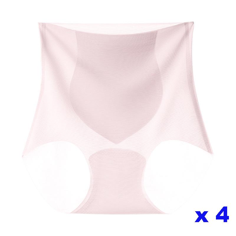 4Pcs/set Seamless Women Panties High Waist Ice Silk Quick-drying Underwear Ladies Summer Ultra-thin Panties Women Fitness Briefs