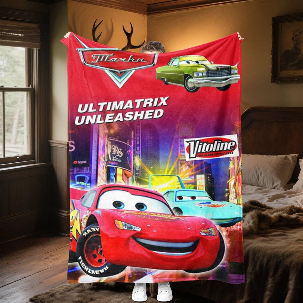 The Cars Family Portrait Cartoon Blanket Is Suitable for Use On Beds, Sofas, and Other Occasions, Making It The Perfect Gift.
