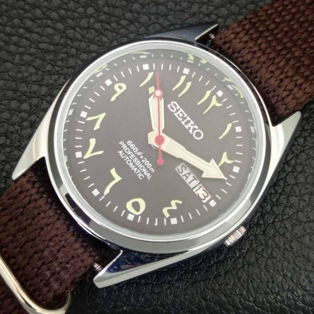 AUTOMATIC VINTAGE REFURBISHED SEIKO 6309A JAPAN MENS BROWN DIAL WATCH a442726-1