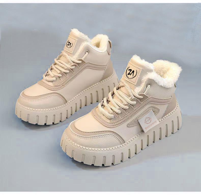 Bottines Paul Tinino doublées en polaire pour femmes - Coupe-vent, Chaudes, Légères, Grande taille, Chaussures d'hiver à la mode