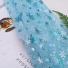 Polyester Fabric Snowflake Pattern Printed Fabric Tulle Fabric 1meter/Lot For Birthday Party Wedding Decor Craft Projects