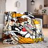 1 szt. Flanelowy koc z postacią z kreskówki Looney Tunes - Lekki, Miękki, Ciepły, Koc na każdą porę roku do Sofy, Łóżka, Podróży, Kempingu  L1029163