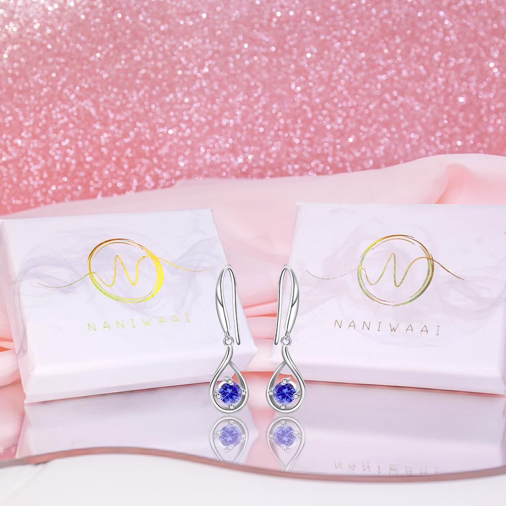 Naniwaai Popular Birthstone Drop Hypoallergenic 18K Gold Brachila Plated 925 Hook Wedding Commuting Jewelry Women's Earrings, Earrings, Earrings,