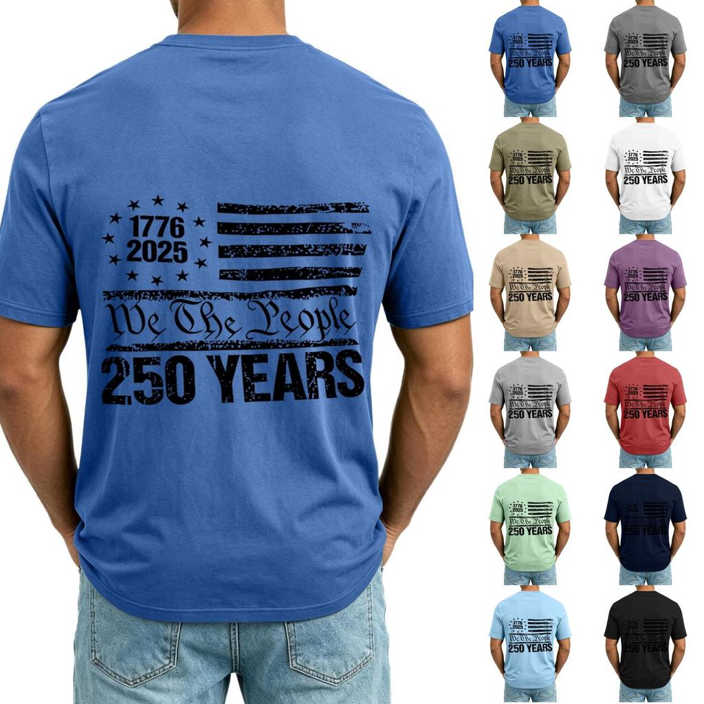 Men's V Neck Short Sleeve Casual Shirt with USA Print Pocket Design Lightweight Summer Top Comfortable Fit