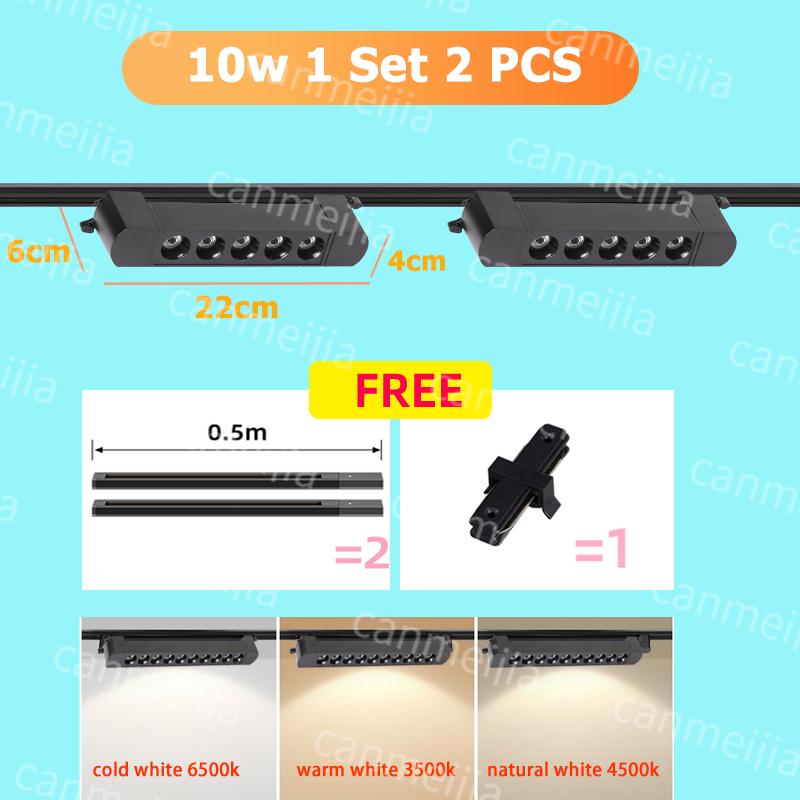 Set Led Magnetic Track Light 110v 220v Track Lamp10W 20W 30W 40W Track Spotlight Lighting Fixture for Home Room Clothing Store